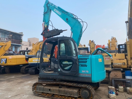 7t Second Hand SK75-8 Hydraulic Crawler Excavator Dengan Bucket 0,4m3 6850KG
