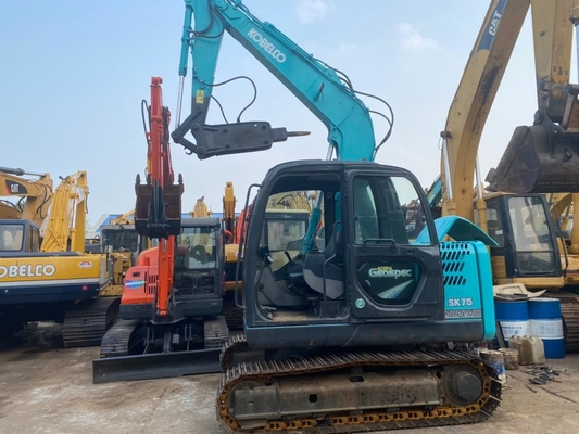 7t Second Hand SK75-8 Hydraulic Crawler Excavator Dengan Bucket 0,4m3 6850KG