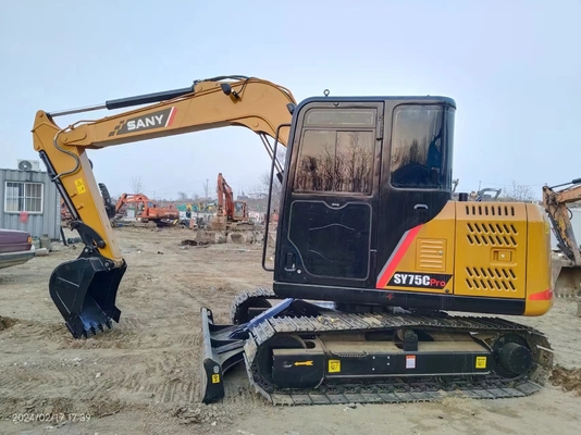 7 Ton Digunakan Sany SY75C Hydraulic Excavator Dengan Kapasitas Ember 0,12 ~ 0,32 m3