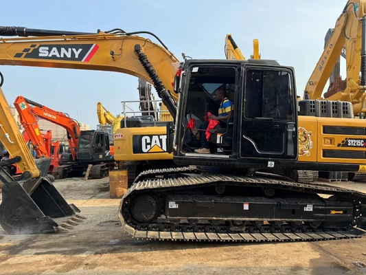 21 Ton Digunakan Sany SY215C Hydraulic Excavator Second Hand Excavator Dengan Kapasitas Ember 1,1 M3
