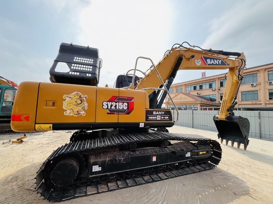 21 Ton Digger bekas Digunakan Sany SY215C Hydraulic Excavator 1CBM Kapasitas ember